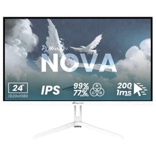 Écran PC Arozzi Nova 24" Full HD 200Hz IPS Blanc 1ms Gaming