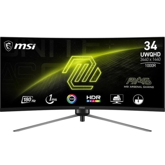 Écran PC MSI MAG 345CQRDE 34" UltraWide QHD 180Hz VA Courbé G-SYNC 1ms