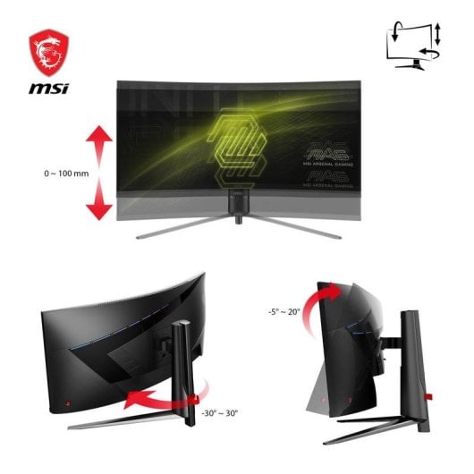 Écran PC MSI MAG 345CQRDE 34" UltraWide QHD 180Hz VA Courbé G-SYNC 1ms
