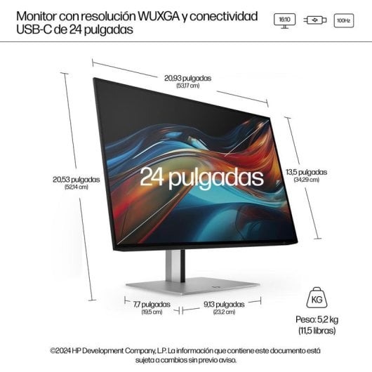 Monitor HP Series 7 Pro 724pu 24" WUXGA 100Hz IPS USB-C 5ms Silber