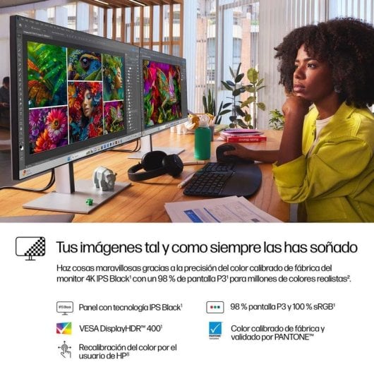 Écran PC HP Series 7 Pro 727pk 27" Ultra HD 4K 60Hz IPS Black Thunderbolt 4, HDR400, KVM