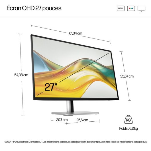 Monitor HP 527pq 27" QHD 100Hz IPS Tempo di risposta 5ms senza supporto