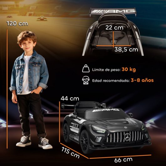 Carrinho Elétrico Infantil Aiyaplay Mercedes-AMG GT3 Evo Preto