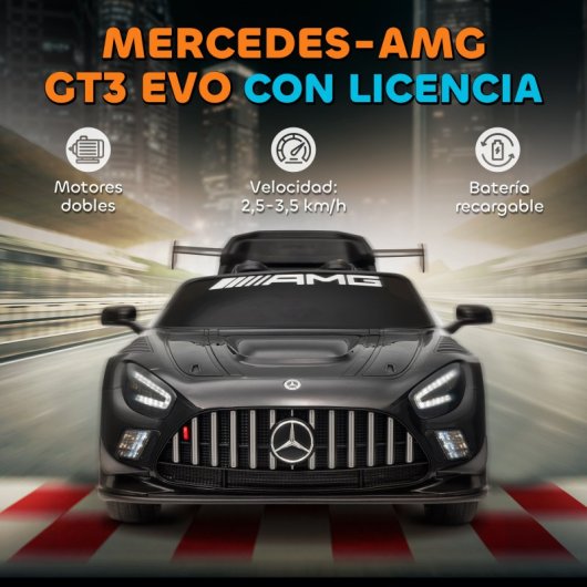 Carrinho Elétrico Infantil Aiyaplay Mercedes-AMG GT3 Evo Preto