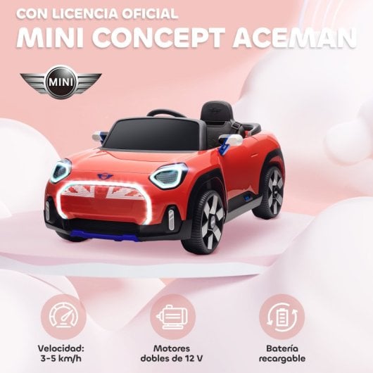 Aiyaplay Coche Eléctrico Para Niños De +3 Años Mini Concept Aceman Rojo