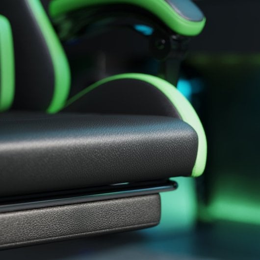 Vinsetto Silla Gaming De Cuero Pu Reclinable 135° Altura Ajustable Negro Y Verde