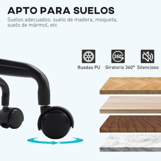 Cadeira de escritório Homcom sem braços, com encosto curvo e altura ajustável, branca.