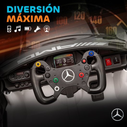 Carrinho Elétrico Infantil Aiyaplay Mercedes-AMG GT3 Evo Branco