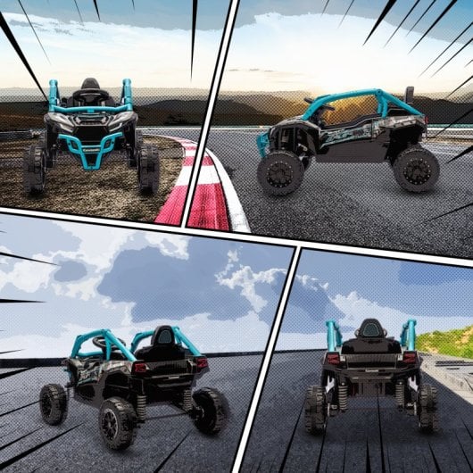 Aiyaplay Coche Eléctrico Para Niños 12v Kawasaki Teryx Krx 1000 Azul