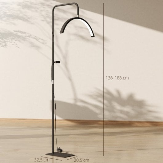 Homcom Lámpara Pestañas Media Luna Con Cabeza Giratoria 350° Negro