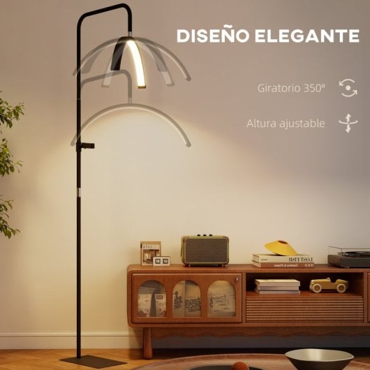 Homcom Lámpara Pestañas Media Luna Con Cabeza Giratoria 350° Negro