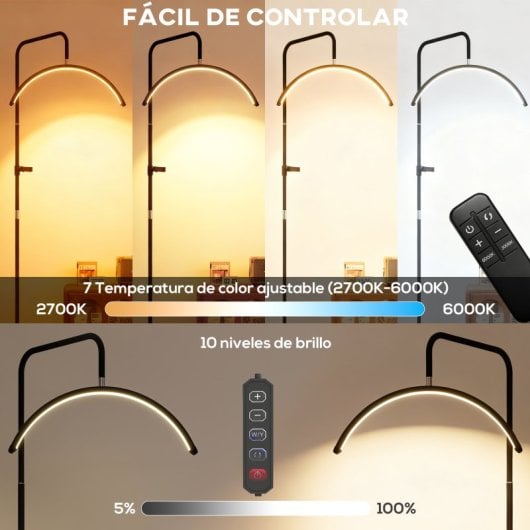 Homcom Lámpara Pestañas Media Luna Con Cabeza Giratoria 350° Negro