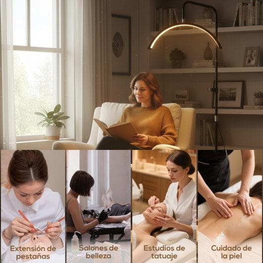 Homcom Lámpara Pestañas Media Luna Con Cabeza Giratoria 350° Negro