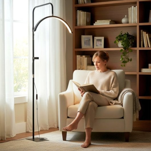 Homcom Lámpara Pestañas Media Luna Con Cabeza Giratoria 350° Negro