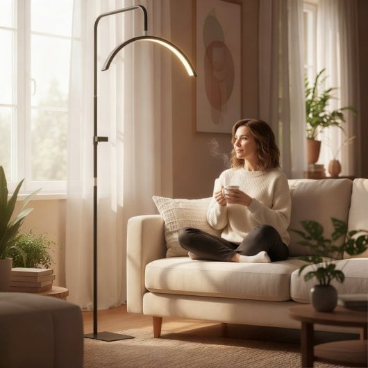 Homcom Lámpara Pestañas Media Luna Con Cabeza Giratoria 350° Negro