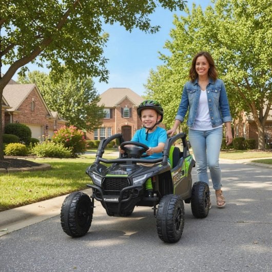 Aiyaplay Coche Eléctrico Para Niños 12v Kawasaki Teryx Krx 1000 Negro