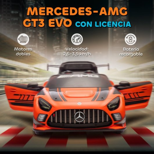 Carrinho Elétrico Infantil Aiyaplay Mercedes-AMG GT3 Evo Laranja