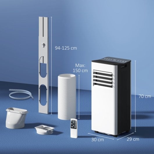 Homcom Aire Acondicionado 3 En 1 Portátil 9000 Btu Para Habitación 28m² Blanco