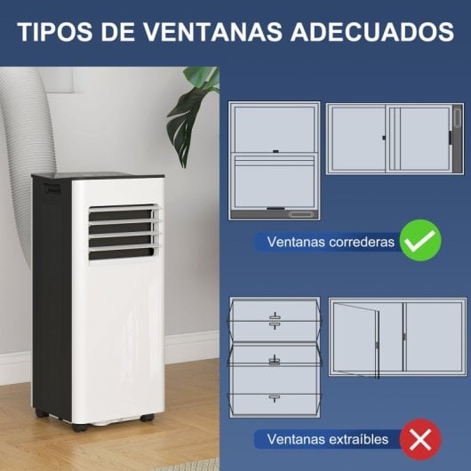 Homcom Aire Acondicionado 3 En 1 Portátil 9000 Btu Para Habitación 28m² Blanco