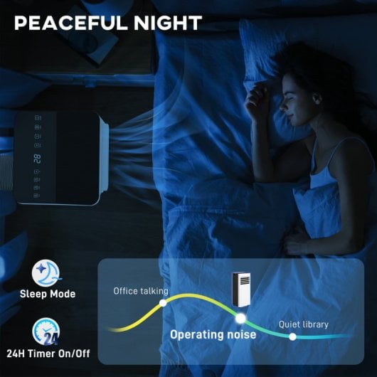 Homcom Aire Acondicionado 3 En 1 Portátil 9000 Btu Para Habitación 28m² Blanco