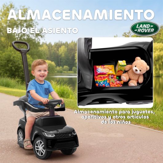 Aiyaplay Correpasillos 2 En 1 Para Niños 18-36 Meses Con Mango De Empuje Negro