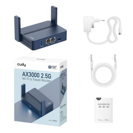Router Cudy TR3000 WiFi 6 Doble Banda 3000Mbps MU-MIMO USB Mesh