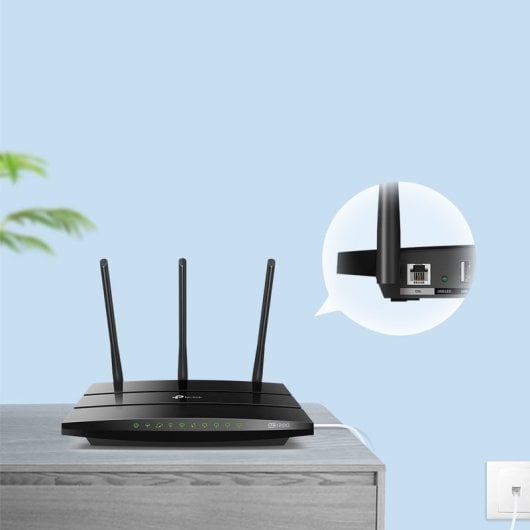 Router TP-LINK Archer VR400 Dual Band AC1200 Gigabit Ethernet 867 Mbps 3 Antenas USB