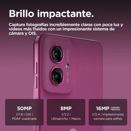 Motorola Moto G55 5G 8GB 256GB 6.49" LCD 120Hz Dual SIM Batería 5000mAh NFC IP54 Android 14 Púrpura