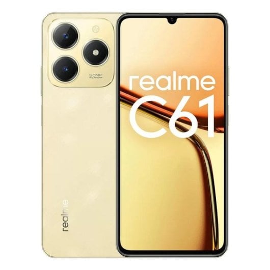 realme C61 6GB 128GB 6.74" LCD 90Hz 4G Dual SIM NFC 5000mAh Schnellladen IP44 Android 14 Gold