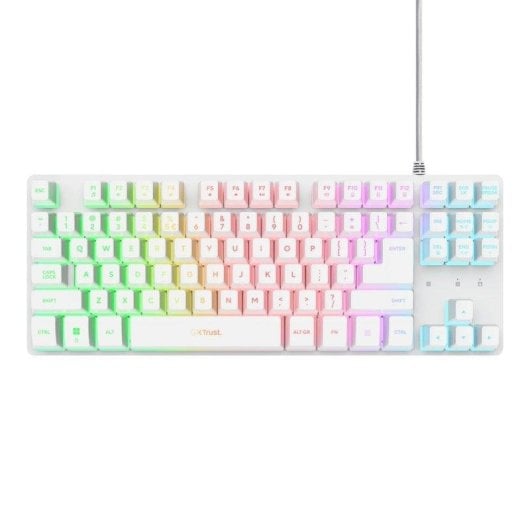 Teclado de membrana Trust GXT 833W Thado Layout ES RGB TKL blanco