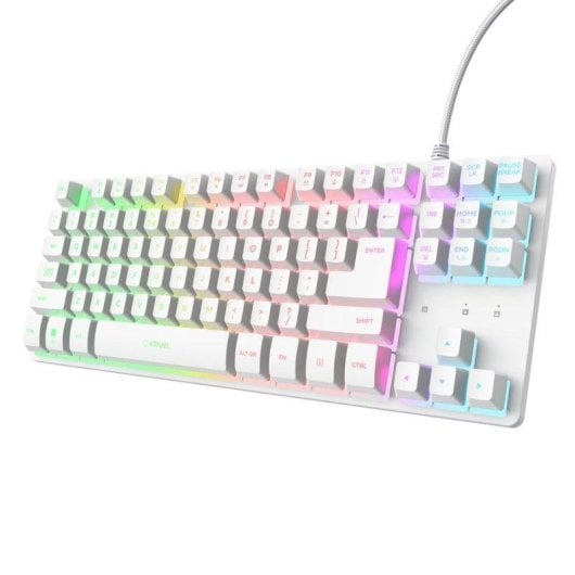 Teclado de membrana Trust GXT 833W Thado Layout ES RGB TKL blanco