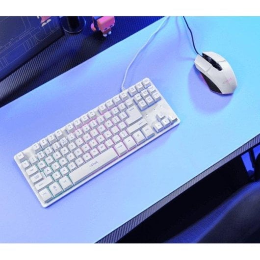 Teclado de membrana Trust GXT 833W Thado Layout ES RGB TKL blanco