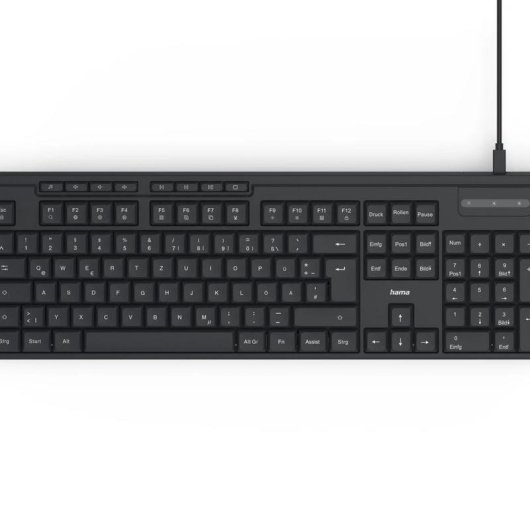 Tastatur Membran Hama CK-200 QWERTZ DE mit Beleuchtung abnehmbares Kabel