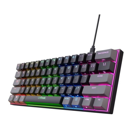 Teclado mecânico Trust GXT 867 Acira Layout BE retroiluminado RGB