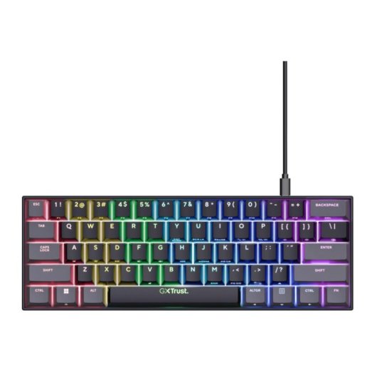Teclado mecânico Trust GXT 867 Acira Layout BE retroiluminado RGB