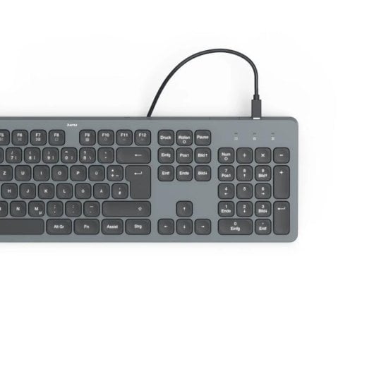 Teclado de tesoura Hama CK-400 Layout DE retroiluminado com fio