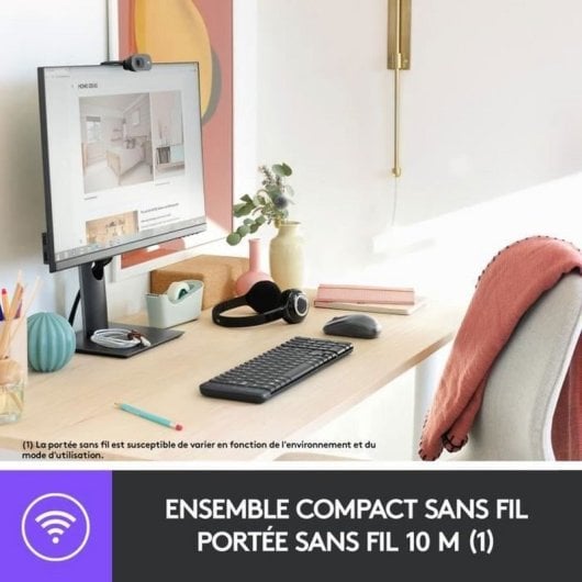 Teclado de membrana Logitech Wireless Combo MK220 Layout FR compacto inalámbrico con ratón