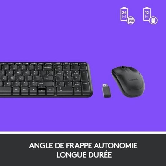 Teclado de membrana Logitech Wireless Combo MK220 Layout FR compacto inalámbrico con ratón