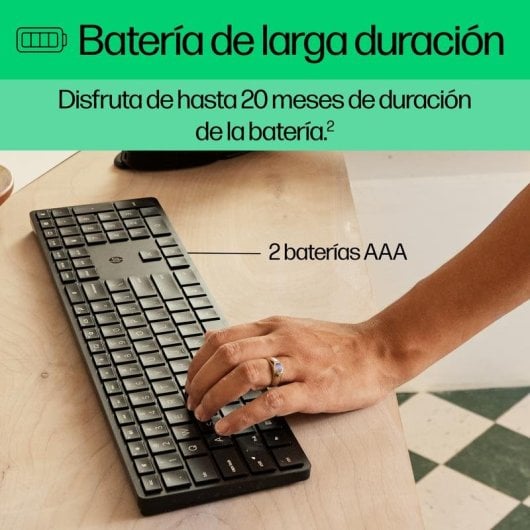Teclado mecha-membrana HP 450 Preto Layout DE programável sem fios