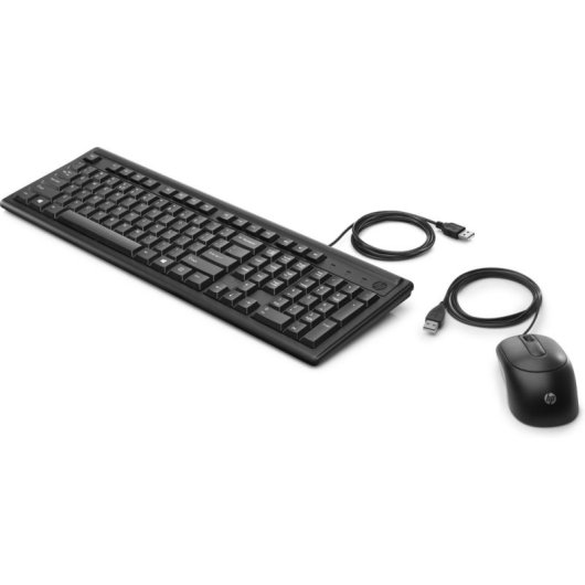 Tastatur mechanisch HP 160 QWERTY Schwarz USB Kabel Maus enthalten
