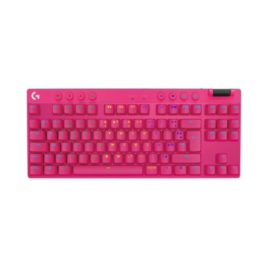 Teclado mecánico Logitech G PRO X TKL Layout FR inalámbrico RGB rosa