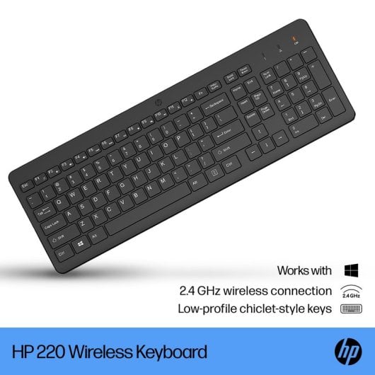 Tastiera a membrana HP 220 Layout IT wireless full size nera