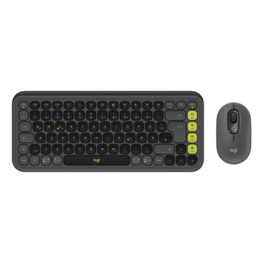 Teclado de membrana Logitech POP Icon Combo Layout DE Bluetooth com rato grafite