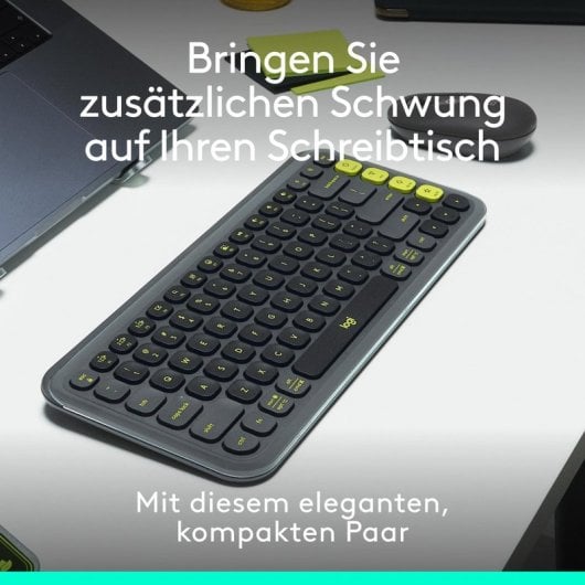 Teclado de membrana Logitech POP Icon Combo Layout DE Bluetooth com rato grafite