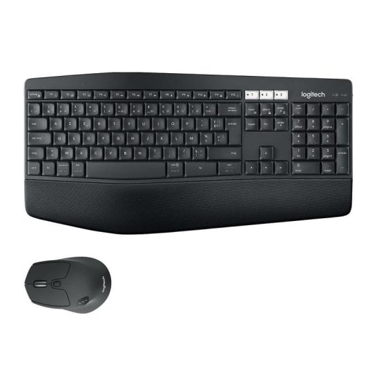Teclado de membrana Logitech MK850 Layout BE AZERTY com rato sem fios ergonómico