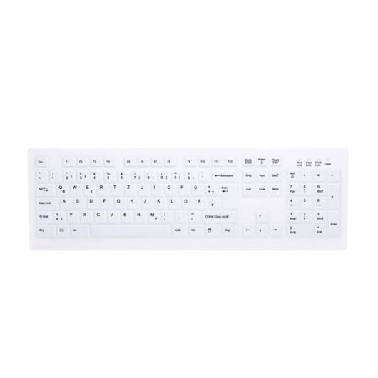 Tastatur Membran CHERRY AK-C8100F-FU1-W/GE QWERTZ DE kabellos Weiß Numblock