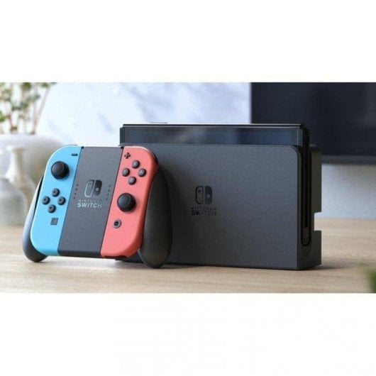 Nintendo Switch OLED Azul Neón/Rojo Neón +  Everybody 1-2