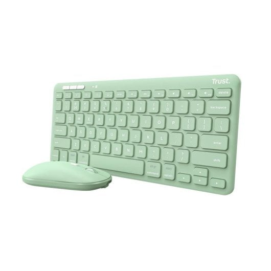 Teclado inalámbrico Trust Lyra compacto QWERTY Verde perfil bajo triple conexión