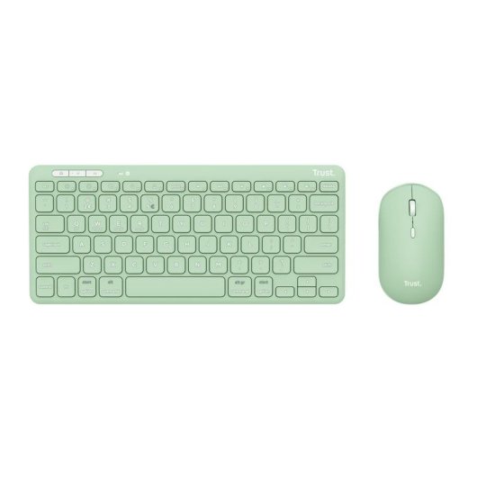 Teclado inalámbrico Trust Lyra compacto QWERTY Verde perfil bajo triple conexión