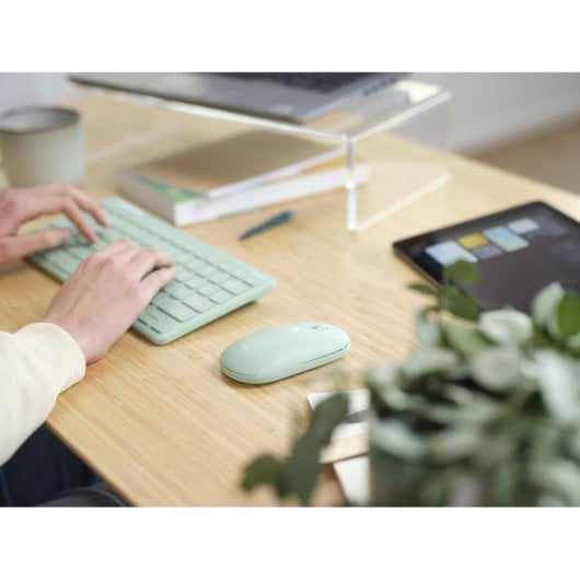 Teclado inalámbrico Trust Lyra compacto QWERTY Verde perfil bajo triple conexión